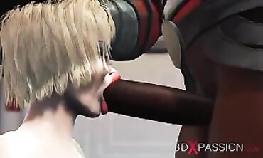 Alien Monster Rapes Blonde in Sci-Fi Lab