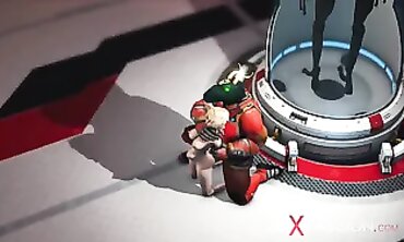 Alien Monster Rapes Blonde in Sci-Fi Lab