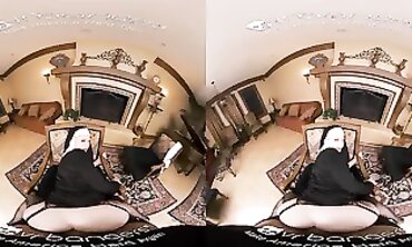VR PLOWERS: Sexual Nun Caught Tugging VR Porno