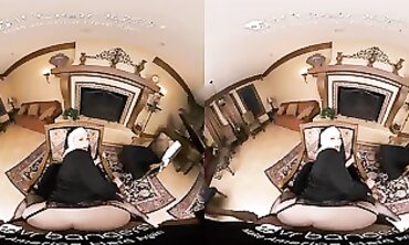 VR PLOWERS: Sexual Nun Caught Tugging VR Porno