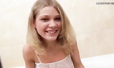 Liza Milova Masturbates in the Restroom