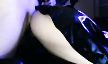 Ebony MILF Eva Latex in Vinyl and Leather Boots Gets Bondage Blowjob and Creampie