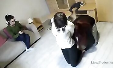 Stunning Brunette Bondage: Strapped, Ball-Gagged & Taped