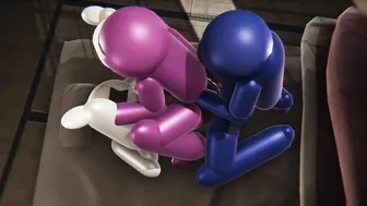 Blue Cosplay Futa Drills Milky and Rosy in Japanese Threesome