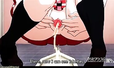 Uncensored Anime Threesome: Busty Babe Takes Two Dicks