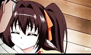 Uncensored Anime Threesome: Busty Babe Takes Two Dicks