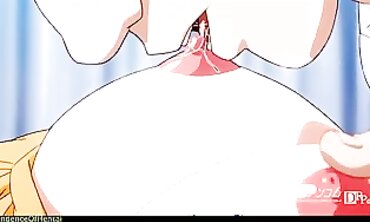 Uncensored Anime Threesome: Busty Babe Takes Two Dicks