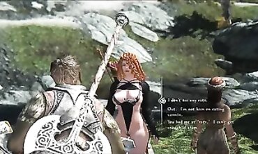 Skyrim Babe Enjoys Threesome With Lovers in the Wild