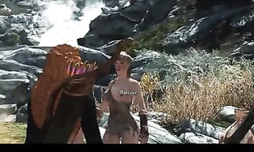 Skyrim Babe Enjoys Threesome With Lovers in the Wild