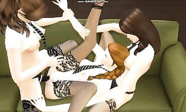 Joy and On Enjoy a Lesbian Strap-On Threesome