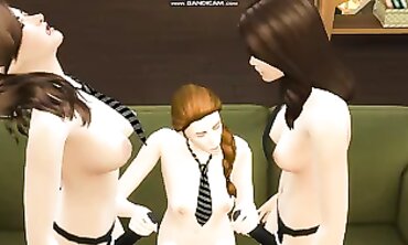 Joy and On Enjoy a Lesbian Strap-On Threesome