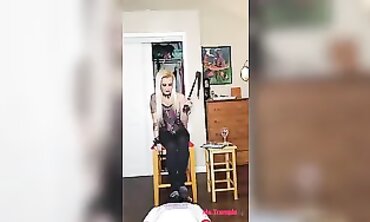 Ms Trample: Femdom Face Strangling and Toe Flagellation