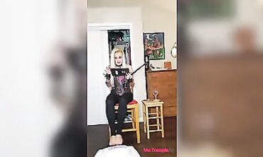 Ms Trample: Femdom Face Strangling and Toe Flagellation