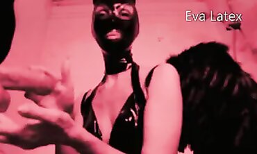 Eva Latex: Dark Angel MILF Gets Deep Throat in Bathroom