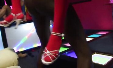 Kit Lee And Kat Lee Share A Fat Black Cock At The Stripjoint