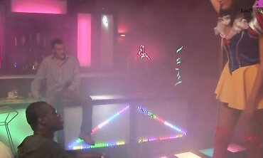 Kit Lee And Kat Lee Share A Fat Black Cock At The Stripjoint