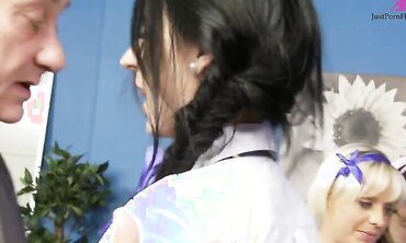 Masturbation, Shaved Pussy, Older Man, High Heels, Nylons/Pantyhose, Group Sex, Tattooes/Piercings, Big Boobs
