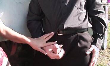 Outdoors, Natural Tits, Shaved Pussy, Blowjob, Lingerie, Nylons/Pantyhose, One on One, High Heels, Public Nudity