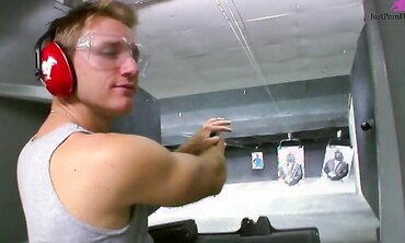 Sexy Teen Gets Picked Up at Shooting Range Only to Fuck Hung Stud and Get Cum Shot on Her Tight Stomach
