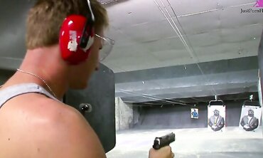 Sexy Teen Gets Picked Up at Shooting Range Only to Fuck Hung Stud and Get Cum Shot on Her Tight Stomach