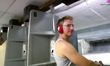 Sexy Teen Gets Picked Up at Shooting Range Only to Fuck Hung Stud and Get Cum Shot on Her Tight Stomach