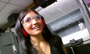 Sexy Teen Gets Picked Up at Shooting Range Only to Fuck Hung Stud and Get Cum Shot on Her Tight Stomach