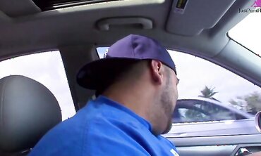 Sexy Teen Gets Picked Up at Shooting Range Only to Fuck Hung Stud and Get Cum Shot on Her Tight Stomach