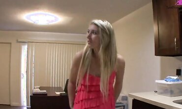 Slutty Blonde Takes Her A Giant Cock From Her New Neighbor