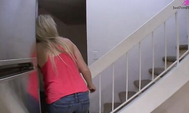 Slutty Blonde Takes Her A Giant Cock From Her New Neighbor