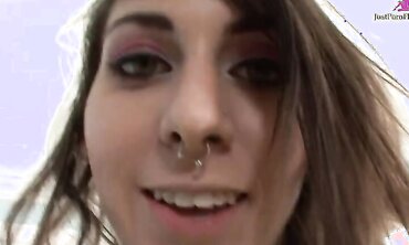 Tatted And Pierced Brunette Gets A Thick Anal Creampie