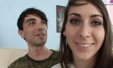 Tatted And Pierced Brunette Gets A Thick Anal Creampie