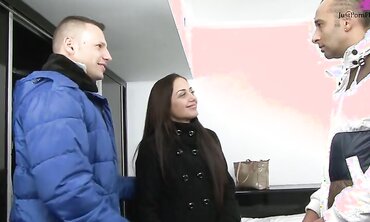 Sexy Babe Takes on Two Cocks