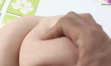 Slutty Brunette Gets Her Shaved Pussy Pounded By A Big White Dick