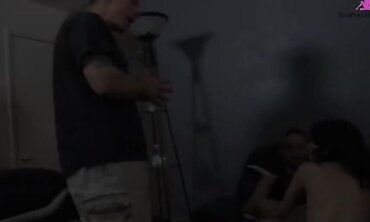 Black Haired Cumdumpster Gets Cuffed And Dp With Friend