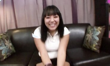 Tina Takes The Cock Into Her Hands And Gives An Authentic Asian Blowjob