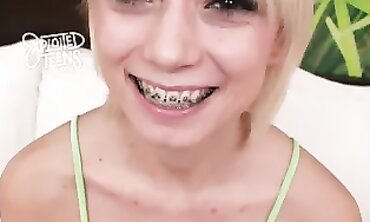 POV Casting: Petite Pixie With Braces Gives Sucky-Sucky