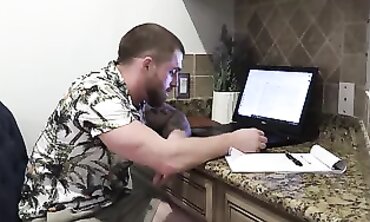 BBC Stud Nails Blonde Businessman and Busty Blonde