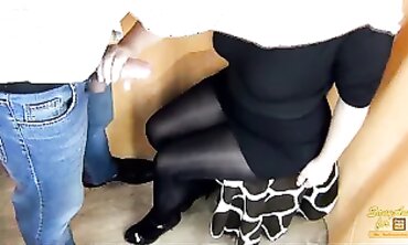 SanyAny Gets a Handjob and Cumshot on Her Nylon Legs