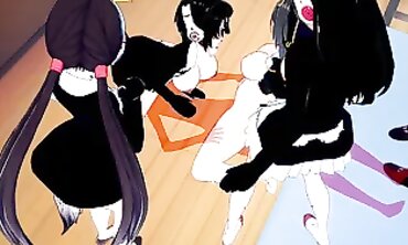 Goddess Fururu and Iwaby Anime Harem Hardcore Party