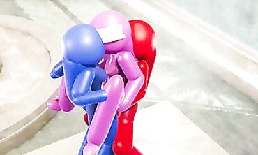 Blue and Crimson Futa Threesome: Double Penetration