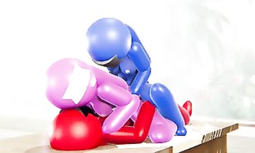 Blue and Crimson Futa Threesome: Double Penetration
