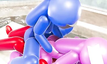 Blue and Crimson Futa Threesome: Double Penetration