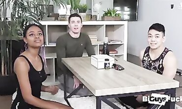 Latina Threesome: Bicurious Stud Smashed by Latino Lovers