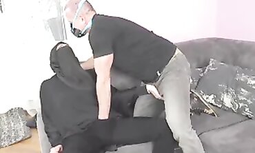 Desperate MILF in Niqab Craves Rough Anal and Blowjob