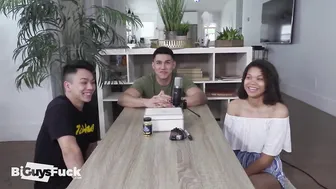 Two Hot Club Mates Bang a Clueless Guy in a Rough Threesome