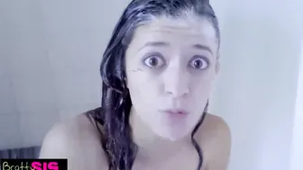 Petite Brunette Stepsister Humps Stepbrother After Shower