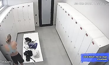 IP Camera POV: Fresh Russian Amateur in Locker Room