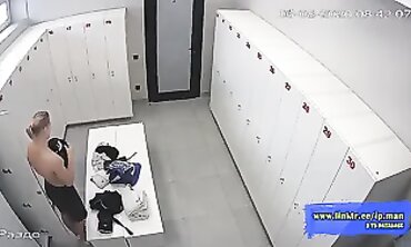 IP Camera POV: Fresh Russian Amateur in Locker Room