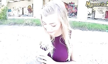 Serbian Bombshell Vyvan Hill Takes Alberto Blanco's Beef Whistle in Public