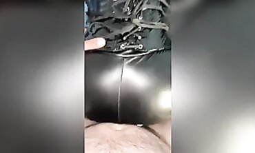 POV: Bombshell Neighbour in Leather Bondage Ass Fuck